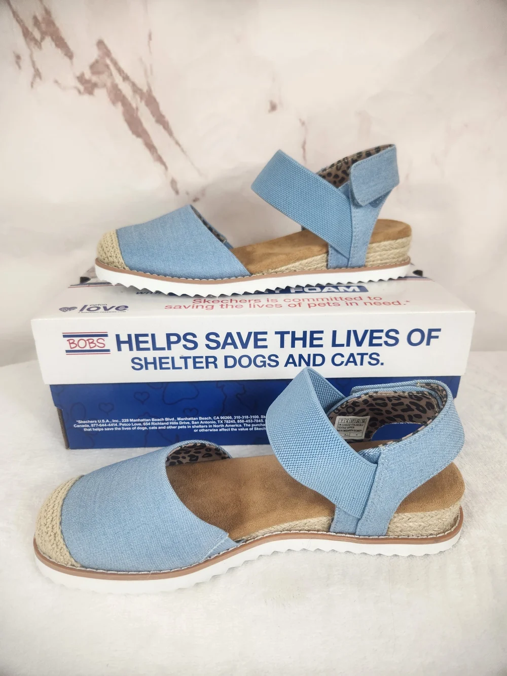 NIB BOBS from Skechers Light Blue Canvas Espadrille Sandals